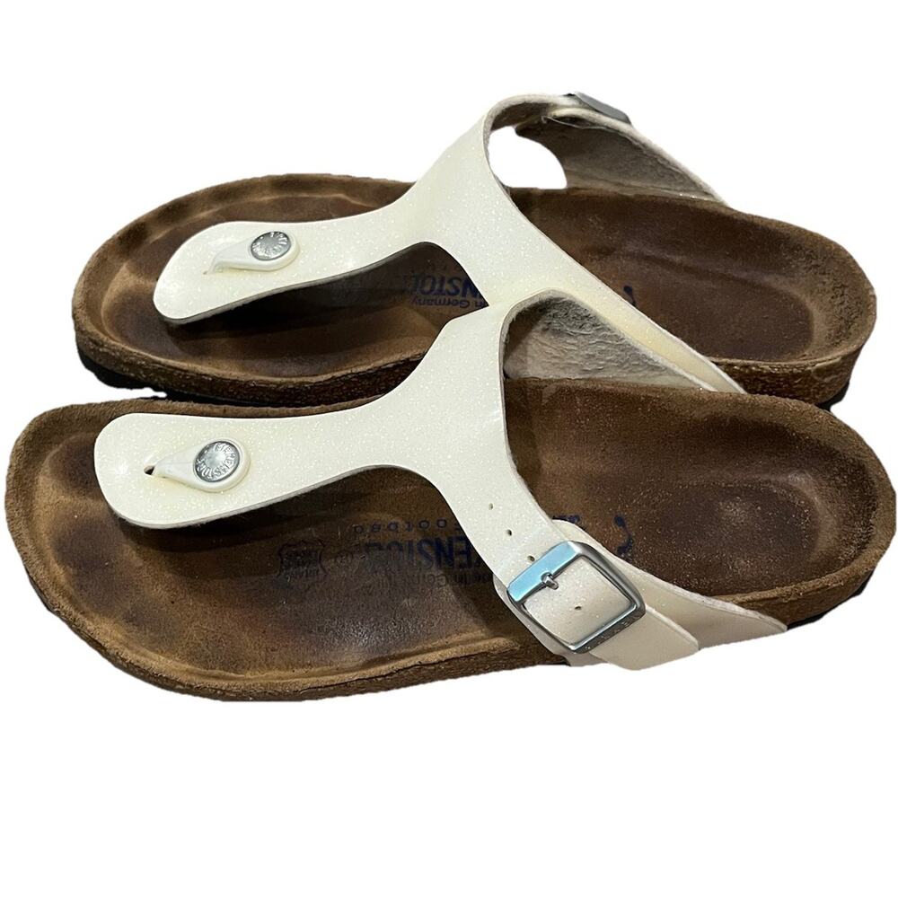 Birkenstock White T-Strap Women's Sandals Size 37‎ (240)